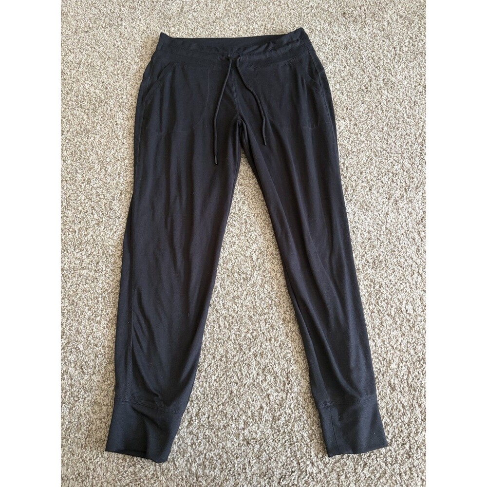 LOLE Women's Jogger Sweatpants Size M Black Elastic Drawstring Waist Pull On